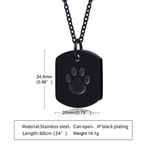 Desain Baru Kalung Abu Memorial Cetakan Cakar Anjing Baja Tahan Karat Kalung Guci Kremasi Kenang-kenangan Terbuka untuk Abu - Product Image 5
