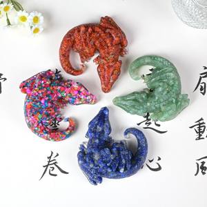 Figura de Dragón Volador de Resina Epoxi con Grava de Cristal de Cuarzo Natural, Decoración de Escritorio Hecha a Mano Ecológica, Venta al por Mayor - Product Image 3