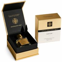 Boîte cadeau de parfum magnétique noire de luxe, emballage biodégradable avec insert en éponge pour flacons cosmétiques