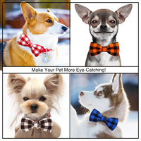 Collier ajustable et respirant en polyester personnalisé, écologique et luxueux, avec nœud papillon coulissant pour petits chiens et chats – Idéal pour l'été et le toilettage