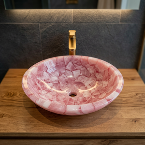 Lavabo de Resina de Cuarzo de Primera Calidad con Acabado Brillante, Fácil de Limpiar, Resistente al Agua, Mueble de Baño Moderno - Product Image 3