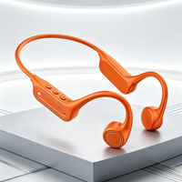 Headphone Olahraga Konduksi Tulang Tahan Air IPX5 Waktu Putar 10 Jam Earphone Bluetooth untuk Bersepeda