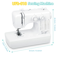 Machine à coudre électrique multifonctionnelle UFR-818 avec point de couture et surjet pour débutants et amateurs