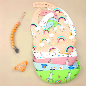 Bavoirs pour bébé en silicone souple imperméable sans BPA <span class=keywords><strong>Met</strong></span> Gala imprimé accessoires d'alimentation pour enfants fournitures pour bébés - Product Image 4