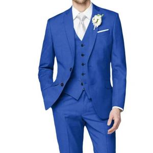 Trajes de Hombre, Traje de Etiqueta de 3 Piezas, Corte Entallado, Un Botón, Color Sólido, para Baile de Graduación, Boda, Fiesta, Blazer - Product Image 1