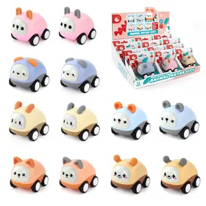 Most popular cute Mini Newest factory children pull back toy car kids cartoon animal pull back car toy for gift