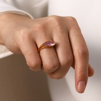 Pierre naturelle plaquée or 18K Lapis Zircon perle incrustée bagues bijoux mode Style rétro paire bague géométrique