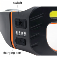 Lunettes de cyclisme et de randonnée à LED rechargeables - Détecteur de mouvement et contrôle 5 modes, recharge USB-C, étanches