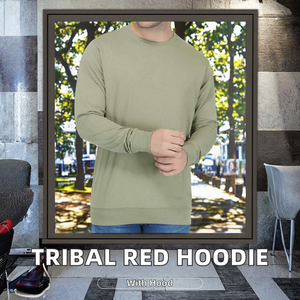 Wholesale High Quality Autumn Long Woven 100% Cotton <b>Hoodies</b> <b>Men</b> Polynesian Tribal Design <b>Red</b> Oversized Unisex Streetwear - Product Image 2