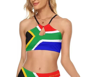 Bikini sexy para chicas adultas con estampado de doble capa y precio más barato de alta calidad personalizado con <span class=keywords><strong>bandera</strong></span> de <span class=keywords><strong>Sudáfrica</strong></span> - Product Image 1