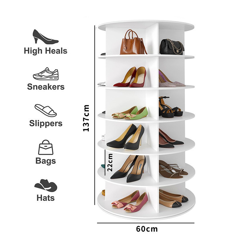 Model a 6-tier rotating shoe rack