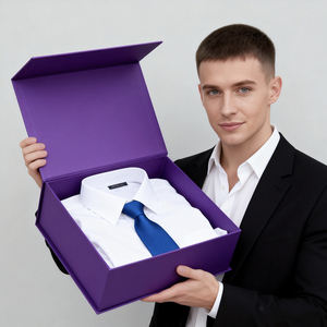 Caja de Cartón Grueso de Lujo con Logotipo Personalizado, con Imanes Ocultos, Caja para Camisetas con Estampado en Caliente, Caja Rígida Plegable con Cierre Magnético para Sudaderas - Product Image 1