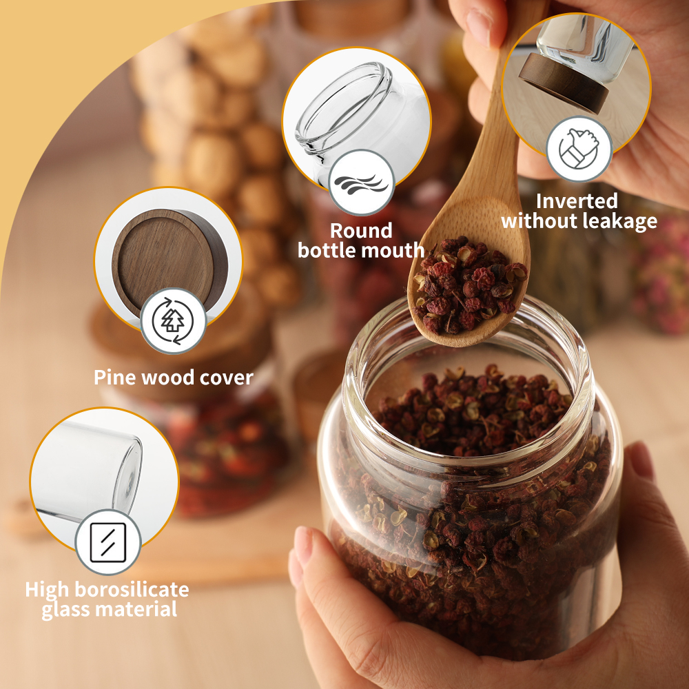 Glassware Factory Borosilicate Glass Jar Food Grade Glass Jar BSCI FDA Jam Honey Kitchen Glass Jar With Lid For Food Storage