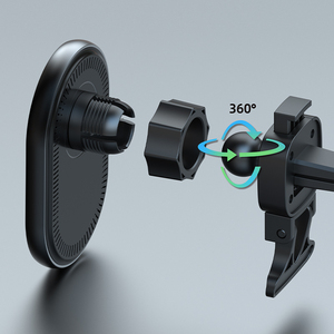 Từ xe điện thoại di động chủ Qi 15W sạc nhanh đứng PC Bảng điều khiển Bộ sạc không dây cho iPhone tương thích với Nokia LG - Product Image 3