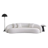 Sofá de Tela Moderno y Minimalista para Salón de Belleza, Sala de Estar, Apartamento Pequeño o Casa de Huéspedes, con Forma Curva