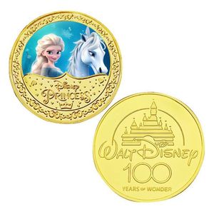 5 Monete d'Oro Principessa <span class=keywords><strong>Elsa</strong></span> Anime Americane, Monete Commemorative Frozen, Monete Metalliche Cartoon, Regali da Collezione - Product Image 6