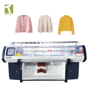 TWH factory high speed automatic computerized dual system brand new flat knitting machine for sweater