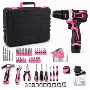 Lithium Battery Electric Drill Set 153 Pc Brushless Tool Kit With Case Carbon Steel Tools For Home Repair - Product Image 2