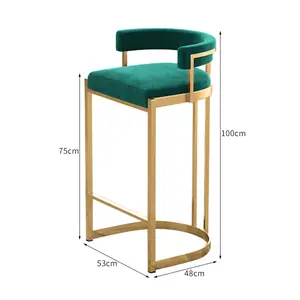 Hot Sale High Stool Salon Bar Chair Nordic Light Luxury Modern Comfortable Backrest Home Dining Coffee Restaurant Kitchen Chairs