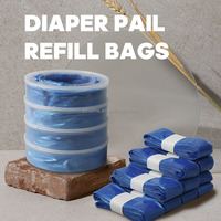 Lot de 9 sacs de recharge pour seau à couches lavande compatibles avec Tom mee Tip pee Simplee Sangenic Tec Twist & Click Nappy Bin Refills