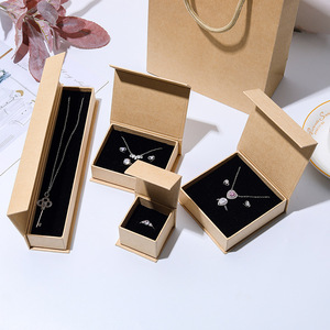 Caja de Regalo Personalizada con Tapa Abatible para Joyería, Anillos, Collares y Pulseras, Bolsa y Caja de Embalaje de Papel Kraft para Joyería - Product Image 5