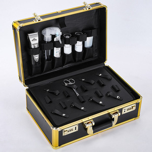 Hair Styling <b>Tools</b> <b>Set</b> Portable Clipper <b>Box</b> With Scissors And Accessories For General Use Medium Size Gold Black - Product Image 3