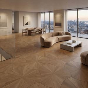 <span class=keywords><strong>Parquet</strong></span> flottant en <span class=keywords><strong>bois</strong></span> d'ingénierie à motifs hexagonaux, design irrégulier, pour salon et villa, système de pose à clipser - Product Image 2