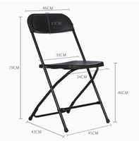 Chaise pliante en plastique PP blanc incassable de 1000 lb avec structure métallique pour parcs, mariages et événements