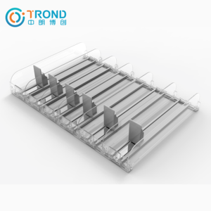 Ripiano divisore acrilico display supermercato auto-alimentazione scaffale sistema di vetro cuticola centrifuga spintore cuticola per unghie spintore - Product Image 1