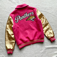 Veste bomber varsity rose pour homme, avec logo personnalisé, broderie en laine de haute qualité, patchwork, style hip hop streetwear, automne, chaude