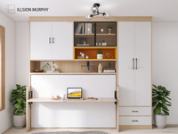 Meubles de maison économiseurs d'espace, lit mural pliable Murphy avec bureau intégré pour les chambres