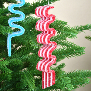 Hatty Christmas Tree Hanging Plastic Candy Cane <b>Red</b> White Lollipop Ornaments 14.5cm Home Party New Year Gift Children's Toys - Product Image 2