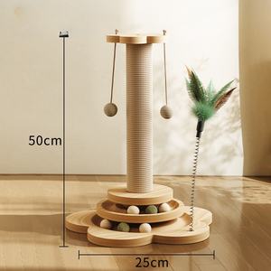 OUFA fabrika kaynağı Pet oyuncaklar ahşap tam sarılmış <span class=keywords><strong>Sisal</strong></span> halat kedi tırmalama sütunu güçlü <span class=keywords><strong>Sisal</strong></span> tırmalama ayağı - Product Image 3