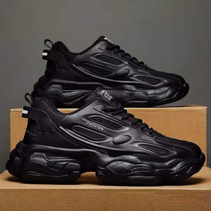 Chaussures de course sportives pour hommes, légères et respirantes, tendance 2025, toutes occasions, rehaussant la taille, doublure en cuir véritable - Product Image 6