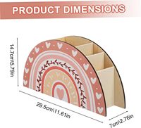 Porte-stylo arc-en-ciel en bois multicouche Papeterie de bureau Rangement de fournitures pour étudiants Cadeaux pour la fête des enseignants Décoration de bureau
