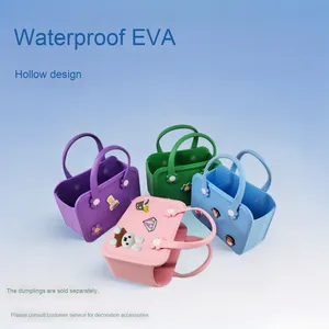 Mini bolso cuadrado de EVA impermeable de lujo, patrón de leopardo a la moda con asas dobles, tamaño pequeño para uso en la playa de viaje para <span class=keywords><strong>niñas</strong></span> - Product Image 2