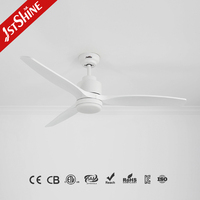 Ventilateur de plafond 1stshine 52 pouces avec pales en ABS, commande vocale, design élégant, maison intelligente, ultra silencieux, 6 vitesses, avec lumière