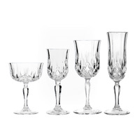 Service de Verres à Pied Élégants Effet Cristal 2026 – Gobelets à Vin en Verre Taillé Vintage Motif Feux d'Artifice Qualité Supérieure pour Mariages et Fêtes