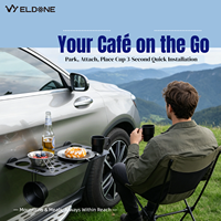 Table d'appoint magnétique pour voiture, légère, portable, montée sur véhicule, étagère de camping, table basse pliante d'extérieur
