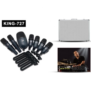 King-727 Chất Lượng Cao Nhạc Cụ Kim Loại Ngưng & Năng Động Trống Kit Microphone Có Dây Microphone Với Hộ<span class=keywords><strong>p</strong></span> Nhôm - Product Image 4