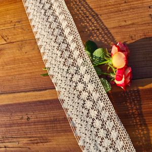 Tùy Chỉnh Chất Lượng Cao 100% Màu Be Bông Hướng Dương Ribbon Crochet Ren Cắt Tỉa Thân Thiện Với Môi Paisley Lưới Vải Cho Quần Áo - Product Image 1