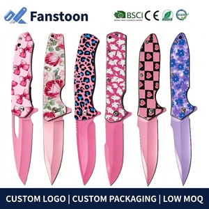 Cuchillo Plegable Rosa Elegante con Impresión 3D para Mujeres y Niñas, Herramienta EDC para Exteriores, Cuchillo para Frutas, Totalmente Personalizable, Venta al Por Mayor - Product Image 1