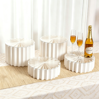 Ensemble de supports de présentation pour buffet, supports pliables en forme de cylindre pour gâteaux et cupcakes, pour mariage, anniversaire, table de desserts
