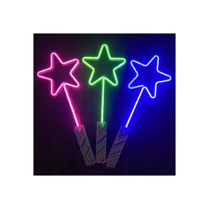 ของเล่นเรืองแสงเชียร์อุปกรณ์เสริมเครื่องแต่งกายเจ้าหญิง Light Up ดาวไม้กายสิทธิ์ LED Lighted สีสันดาวห้าแฉก Fairy Stick