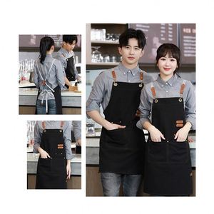 Custom Logo High Quality Foldable Waterproof Oil-Resistant Canvas <b>Kitchen</b> Chef <b>Aprons</b> With Pockets - Product Image 4