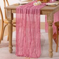Chemin de table en gaze froissée 35x120 pouces, style rustique