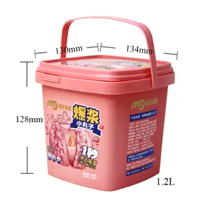 供給スクエアIML印刷食品グレードプラスチックバケツ工場使い捨てアイスクリームバケツプラスチック容器蓋付き