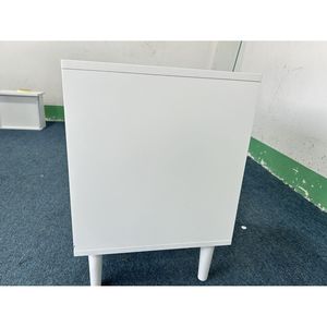 22.83'' H Modern White Nightstand with One Drawer and Open Shelf Gold Accented Handle Bedroom Decor - Product Image 1