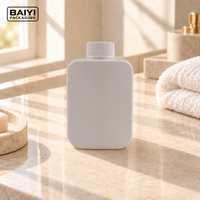 Bouteille de savon liquide rectangulaire de 200 ml, bouchon à vis blanc, bouteilles en plastique PE mat, soins personnels, emballage personnalisé, MOQ 10000