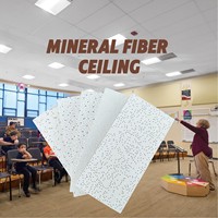 Dalles de plafond suspendu en fibres minérales ignifuges en gros 2*2/2*4 avec système d'installation Matériaux de construction
